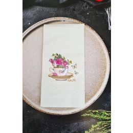 Pekshop 20'li Çay Fincanı Çiçekli Model Konuşan Sunum Peçetesi