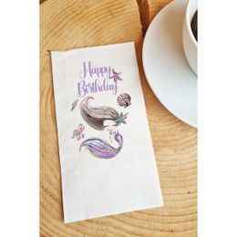 Pekshop 20'li Deniz Kızı Happy Birthday Yazılı Kağıt  Sunum Peçetesi