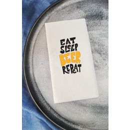 Pekshop 20'li Eat Sleep Beer Konuşan Kağıt Sunum Peçetesi
