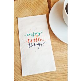 Pekshop 20'li Enjoy The Little Things Yazılı Konuşan Kağıt Sunum Peçetesi