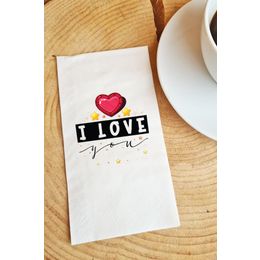 Pekshop 20'li I Love You Yazılı Kağıt Sunum Peçetesi
