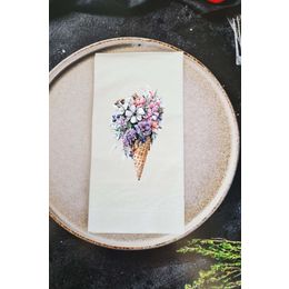 Pekshop 20'li Külahta Çiçekler Peçete Sunum Peçetesi