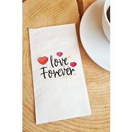 Pekshop 20'li Love Forever Yazılı Kağıt Sunum Peçetesi