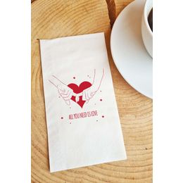 Pekshop 20'li Sevgiliye All You Need is Love Yazılı Sevgililer Günü Konuşan Kağıt Sunum Peçetesi