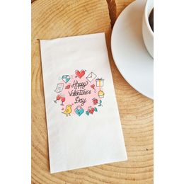 Pekshop 20'li Sevgiliye Happy Valentine's Day Yazılı Sevgililer Günü Konuşan Kağıt Sunum Peçetesi