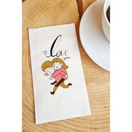 Pekshop 20'li Sevgiliye I Love You Yazılı Sevgililer Günü Konuşan Kağıt Sunum Peçetesi