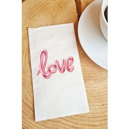 Pekshop 20'li Sevgiliye Love Yazılı Sevgililer Günü Konuşan Kağıt Sunum Peçetesi