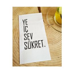 Pekshop 20'li Ye İç Sev Şükret Yazılı Sunum Peçetesi