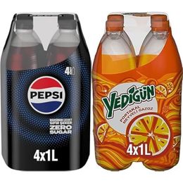Pepsi 1 lt Zero Sugar Kola + Yedigün 1 lt Portakal Meyveli Gazoz