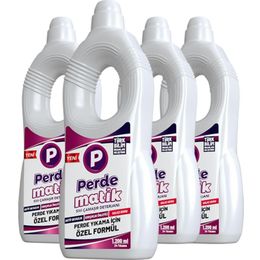 Perdematik 4x1200 ml Tül, Dantel ve Hassas Kumaşlar İçin Sıvı Perde ve Çamaşır Deterjanı