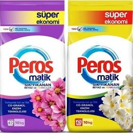 Peros Matik 4x10 kg Yıldız-Yasemin Çiçeği Beyaz ve Renkli Toz Çamaşır Deterjanı