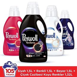 Perwoll 105 Yıkama 3x1.5 lt Renk Koruma Beyaz - Renkli - Siyahlar için Sıvı Deterjan