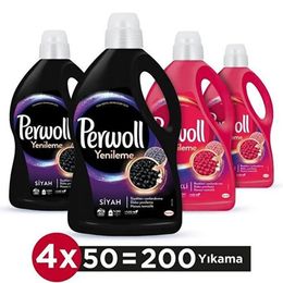 Perwoll 4x3 lt 50 Yıkama Yenileme & Onarım Renkliler - Siyahlar İçin Sıvı Deterjan