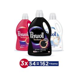 Perwoll Hassas Bakım Sıvı Renkli 2970 ml + Siyah 2970 ml + Beyaz 2700 ml Çamaşır Deterjanı