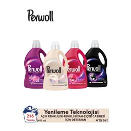 Perwoll Yenileme & Onarım Karma Renkler İçin Sıvı Deterjan 3x3 lt 50 Yıkama & Perwoll Çiçek Cazibesi 2.7 lt Deterjan