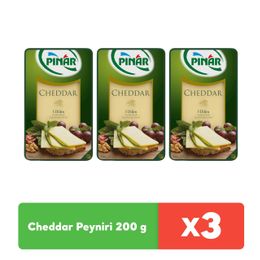 Pınar 3x200 gr Cheddar Dilimli Peynir