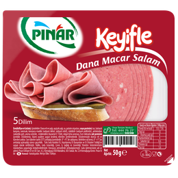 Pınar 50 gr Büyük Dilim Keyifle Dana Macar Salam