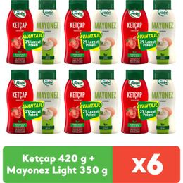 Pınar 6 Adet 420 gr Ketçap + 350 gr Light Mayonez