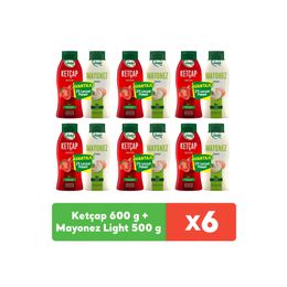 Pınar 600 gr Ketçap + 6x500 gr Light Mayonez