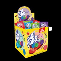 Pixi Pops 150x6,2 gr Kabartmalı Yüz İfadeli, Dil Boyayan Yassı Lolipop