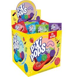Pixi Pops 150x6,2 gr Kabartmalı Yüz İfadeli, Dil Boyayan Yassı Lolipop