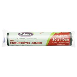 Polmix End Jumbo Boy 80x110 cm 200 Adet 8 kg Siyah Çöp Poşeti