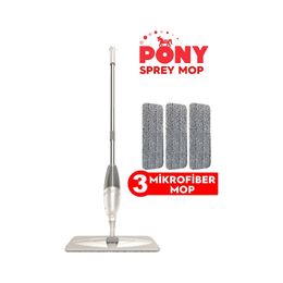 Pony 3'lü Krem Sprey Mikrofiber Mop