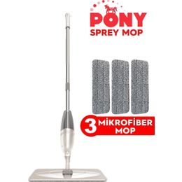Pony 3'lü Krem Sprey Mikrofiber Mop