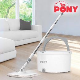 Pony Beyaz Temiz & Kirli Suyu Ayırma Özelliği Otomatik Temizlik Seti Mop Paspas