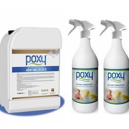 Poxy 5 kg Ağır Yağ Çözücü + 2x1 kg Fayans Temizleyici