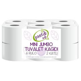 Pratiksoft Mini 12 Rulo Jumbo Tuvalet Kağıdı