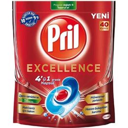Pril Excellence 4'ü 1 Arada 40 Kapsül Bulaşık Makinesi Deterjanı