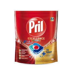 Pril Excellence 5'i 1 Arada 22 Kapsül Bulaşık Makinesi Deterjanı