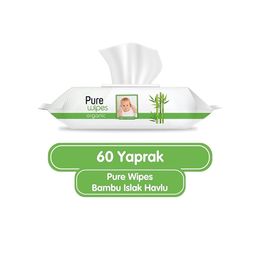 Pure Wipes 18x60'lı Organik Bambu Özlü Islak Havlu