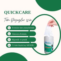 Quickcare 72'li Hijyenik Aloevera Kokulu Islak Kova Mendil