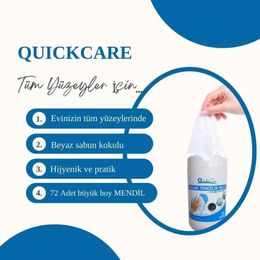 Quickcare 72'li Hijyenik Beyaz Sabun Kokulu Islak Kova Mendil