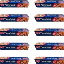 Roll-Up 10 Adet 37 cm 50 mt Beyaz Yağlı Fırın Tepsi Pişirme Kızartma Kağıdı