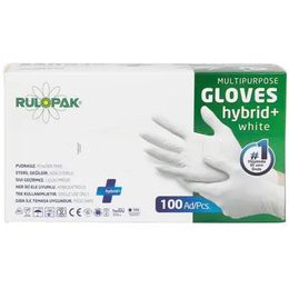 Rulopak Tek Kullanımlık Pudrasız 100 Adet Beyaz 
Medium PE Eldiven