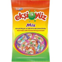 Saadet 80 gr Ekşiyüz Karışık Meyve ve Kola Aromalı Şekerli Sakız