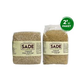 Sade 2x500 gr Organik Arpa + Tel Şehriye
