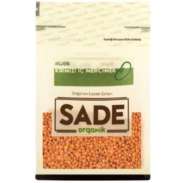 Sade Gurme 500 gr Organik Kırmızı İç Mercimek