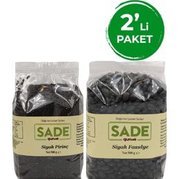 Sade Gurme 500 gr Siyah Pirinç+ 500 gr Siyah Fasulye