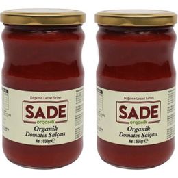 Sade Organik 2x650 gr Domates Salçası