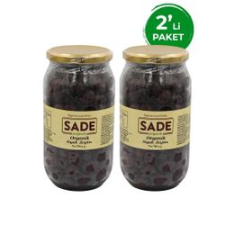 Sade Organik 2x700 gr Kavanoz Siyah Zeytin