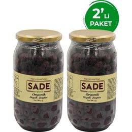 Sade Organik 2x700 gr Kavanoz Siyah Zeytin