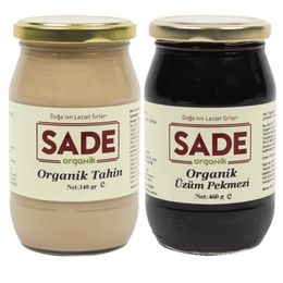 Sade Organik 340 gr Tahin + 460 gr Üzüm Pekmezi