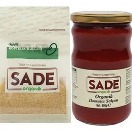 Sade Organik 500 gr Köftelik Bulgur + 650 gr Domates Salçası
