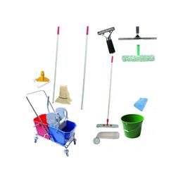 Safell 20 lt Çift Kovalı Temizlik Arabası Plastik Presli Paspas Arabası