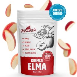 Saga Fresh 50 gr Dondurularak Kurutulmuş Çıtır Kırmızı Elma Dilimleri