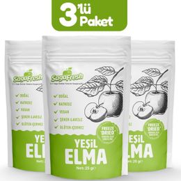 SagaFresh 3x25 gr Dondurularak Kurutulmuş Yeşil Elma Dilimleri